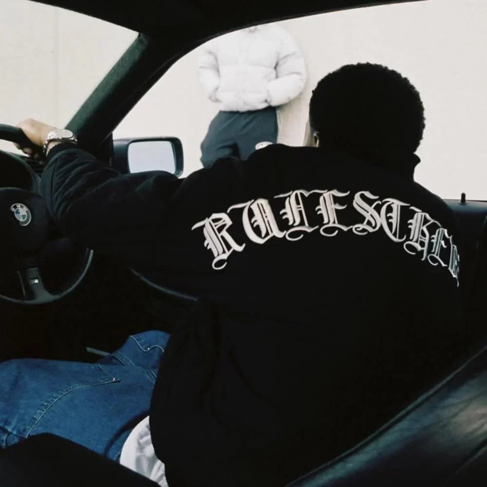 Corteiz Old English Bomber Jacket - Black Ironleague