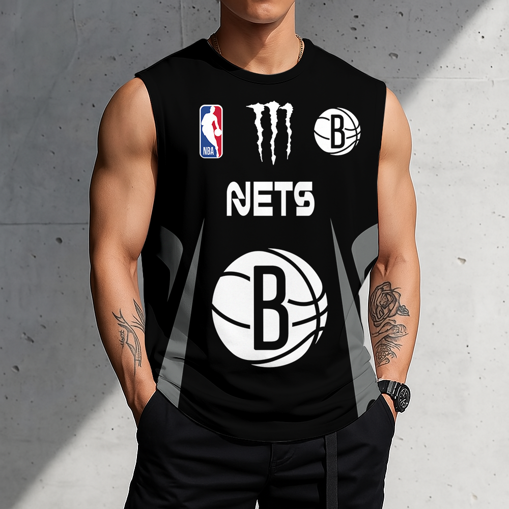 FINAL SALE - NEW CUSTOMIZED NBA25 BNE BROOKLYN NETS MEN'S GYM SHIRT