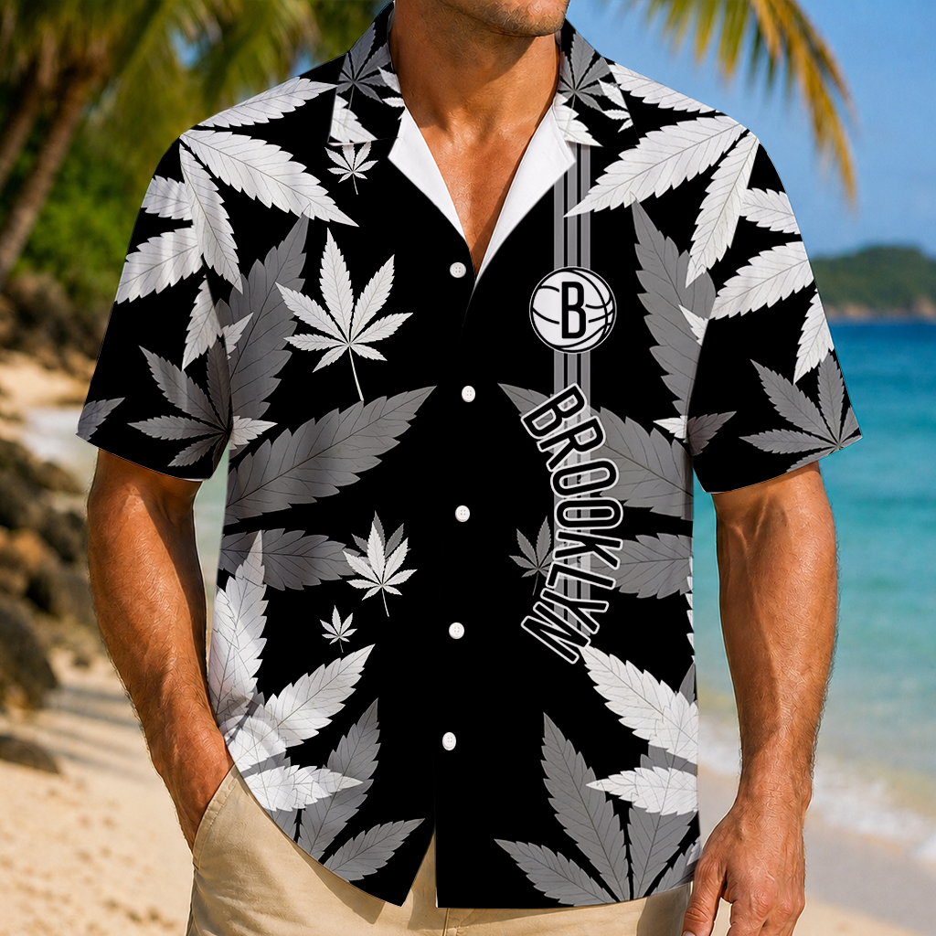 FINAL SALE - NEW CUSTOMIZED NBA25 BNE BROOKLYN NETS UNISEX HAWAIIAN SHIRT
