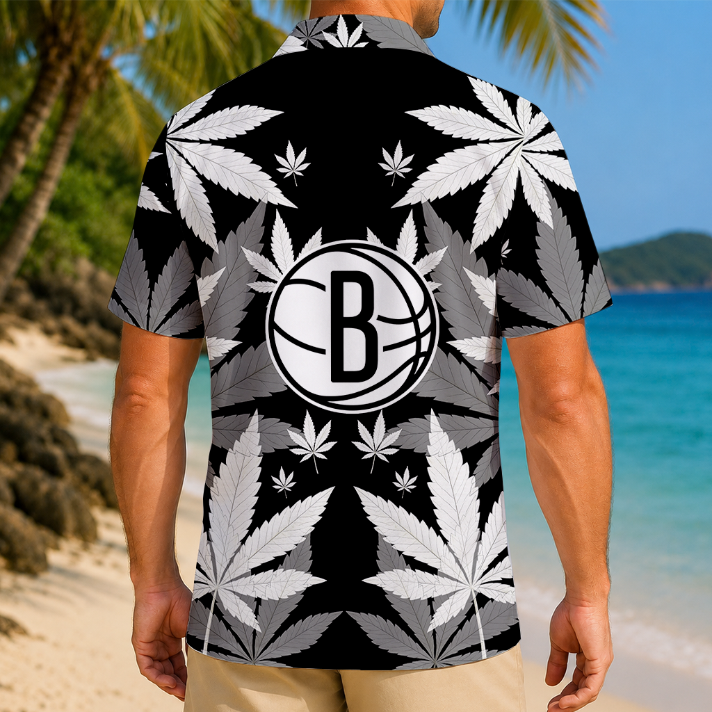FINAL SALE - NEW CUSTOMIZED NBA25 BNE BROOKLYN NETS UNISEX HAWAIIAN SHIRT