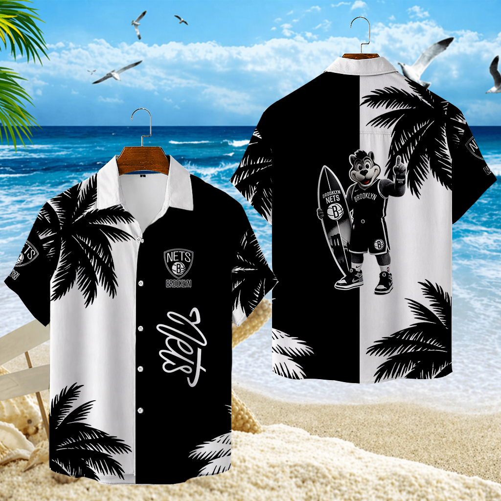 FINAL SALE - NEW CUSTOMIZED NBA25 BNE BROOKLYN NETS UNISEX HAWAIIAN SHIRT