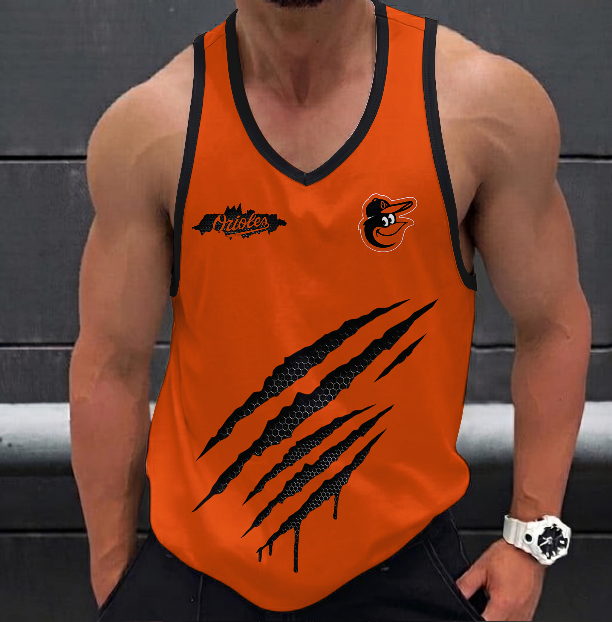 FINAL SALE - NEW CUSTOMIZED MLB25 BALTIMORE ORIOLES UNISEX TANK TOP