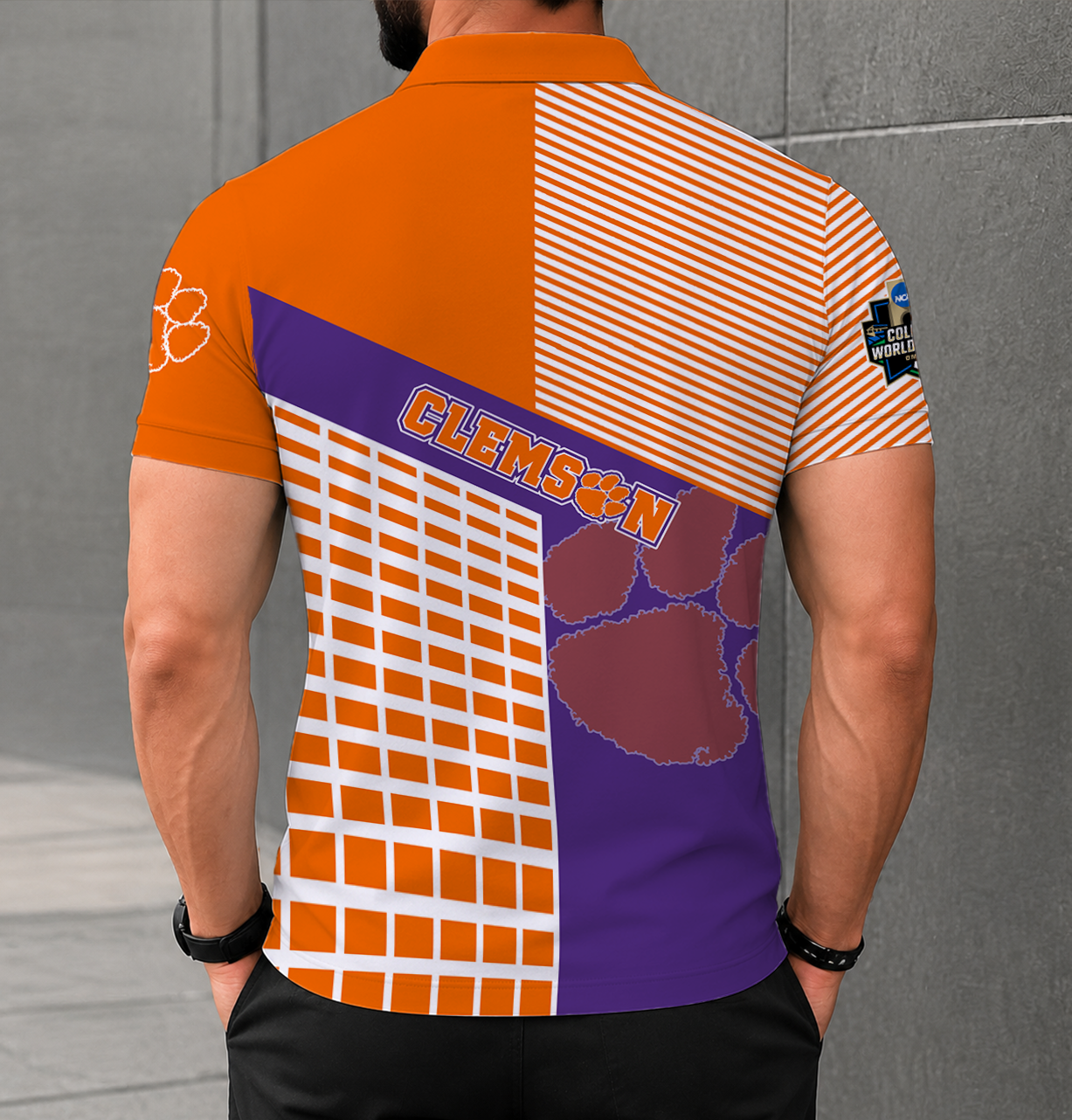 LIMITED EDITION - NEW CUSTOMIZED NCAA CWS25 CST CLEMSON TIGERS POLO SHIRT