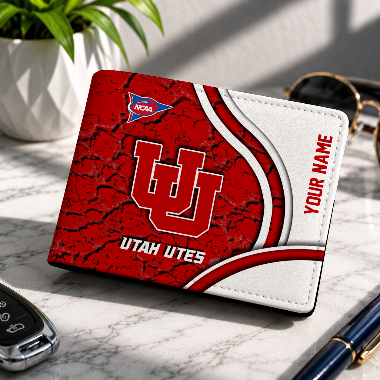 MEGA SALE NCAA FBS25 UTU UTAH UTES LEATHER WALLET