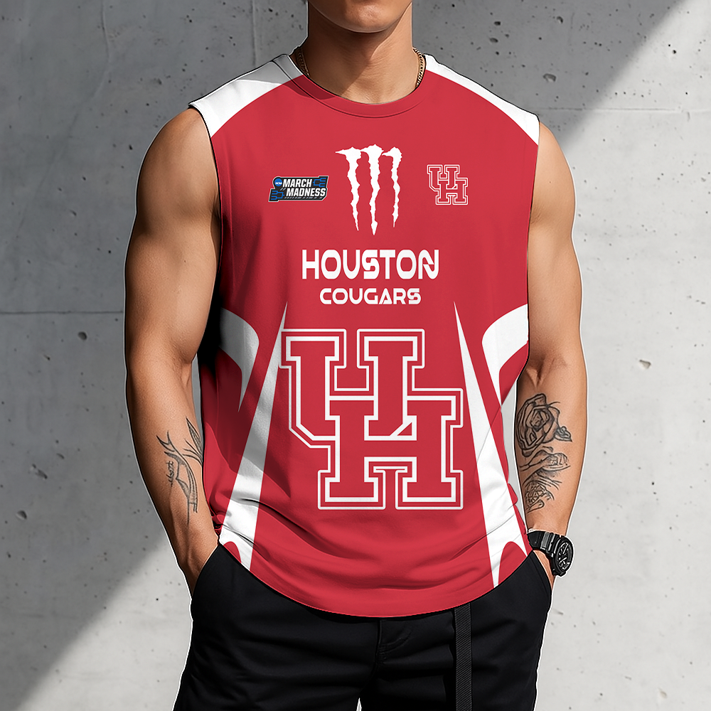 3D PRINT TEE NCAA MAM26 HOC HO COUGARS MEN'S GYM SHIRT