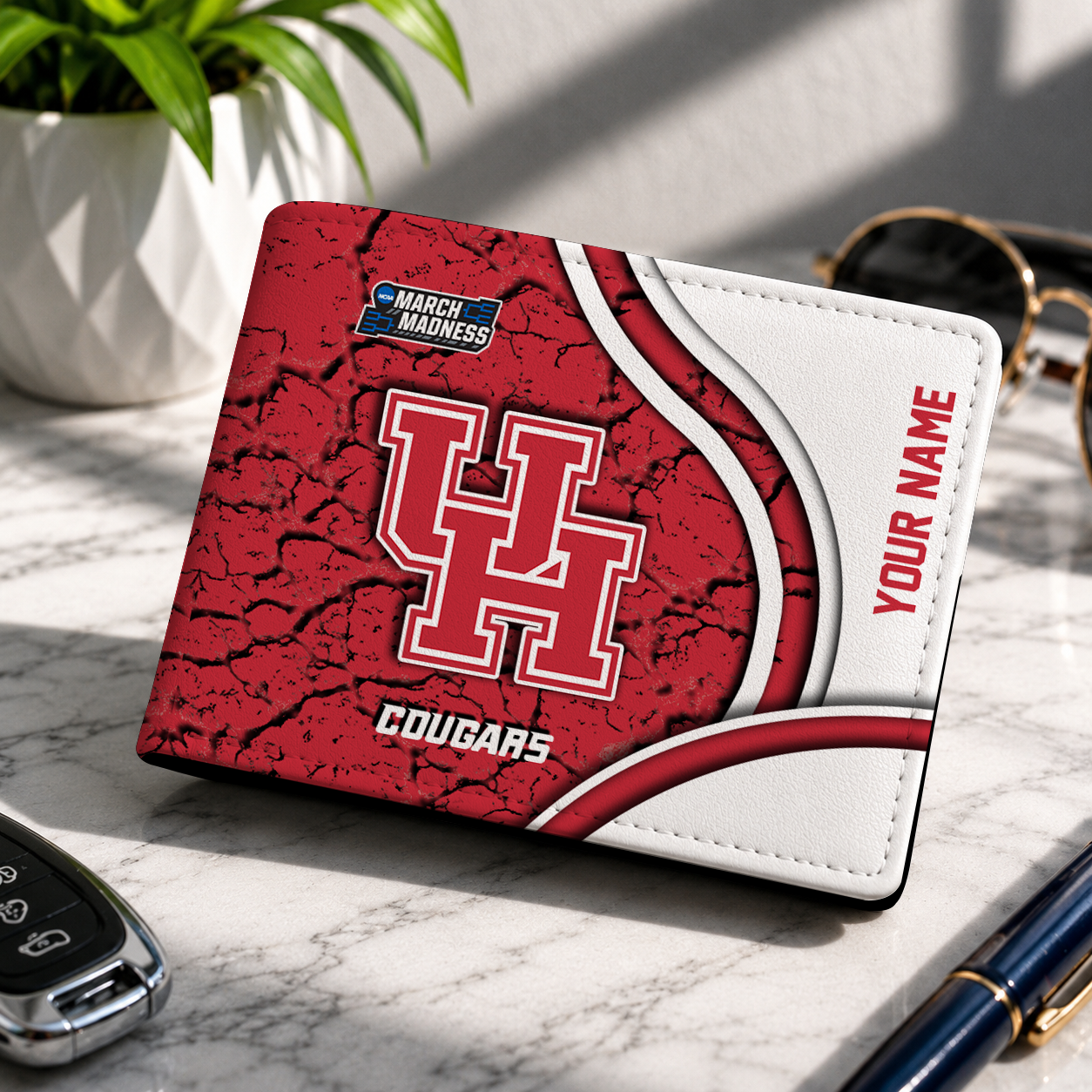 FINAL CLEARANCE NCAA MAM26 HOC HOUSTON COUGARS LEATHER WALLET