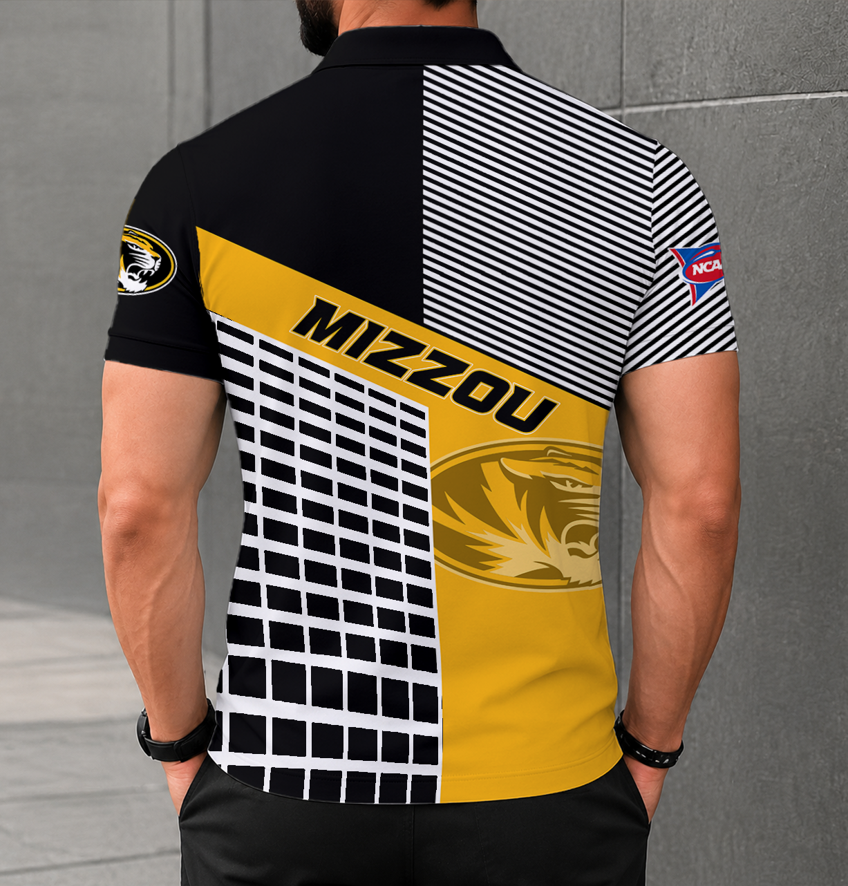VIRAL EDITION - NEW CUSTOMIZED NCAA FBS26 MST MISSOURI TIGERS POLO SHIRT