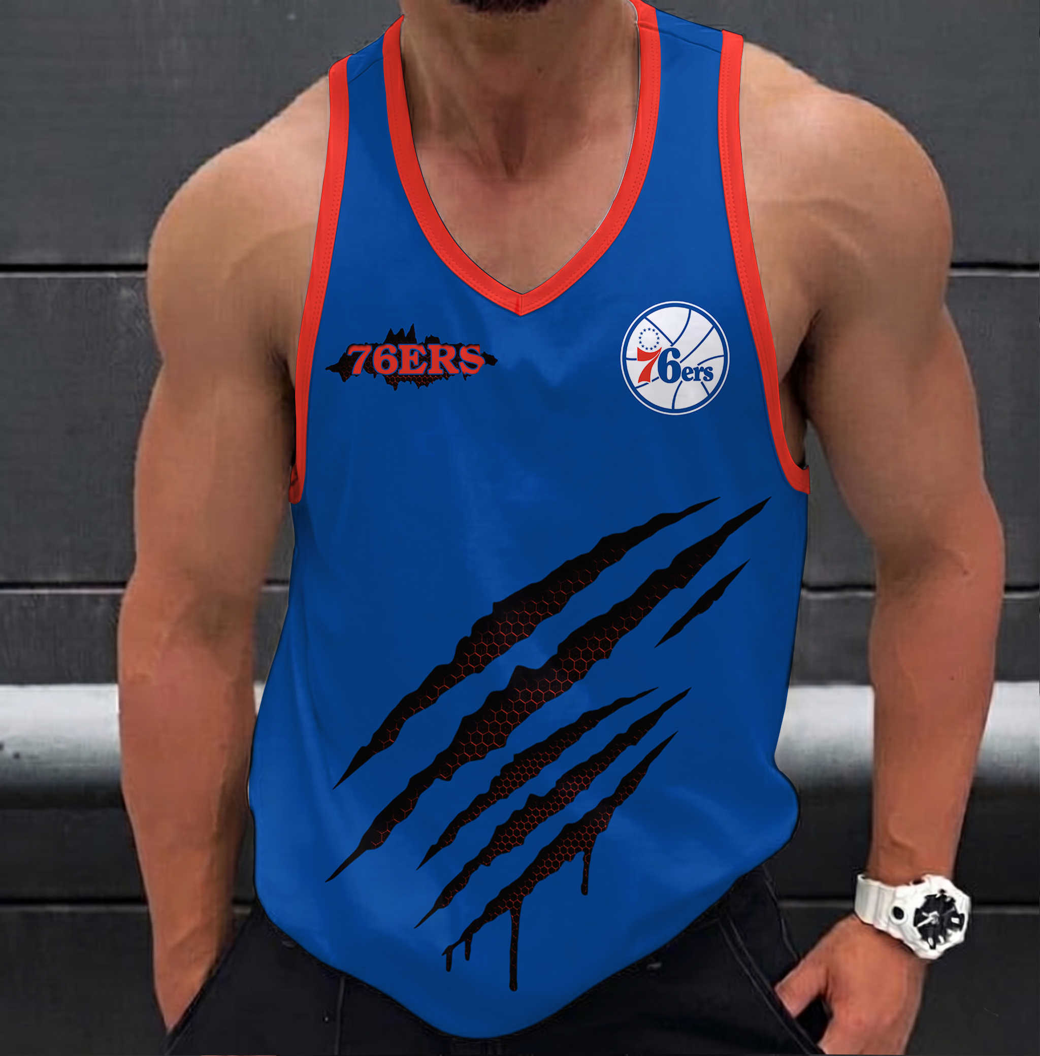 FINAL SALE - NEW CUSTOMIZED NBA26 P76 PHILADELPHIA 76ERS UNISEX TANK TOP