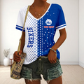 FINAL SALE - NEW CUSTOMIZED NBA26 P76 PHILADELPHIA 76ERS V-NECK FEMALE SHIRT