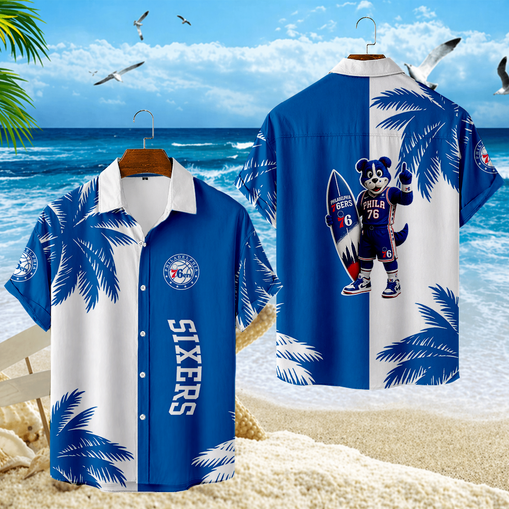 FINAL SALE - NEW CUSTOMIZED NBA26 P76 PHILADELPHIA 76ERS UNISEX HAWAIIAN SHIRT
