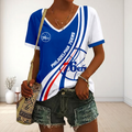 FINAL SALE - NEW CUSTOMIZED NBA26 P76 PHILADELPHIA 76ERS V-NECK FEMALE SHIRT