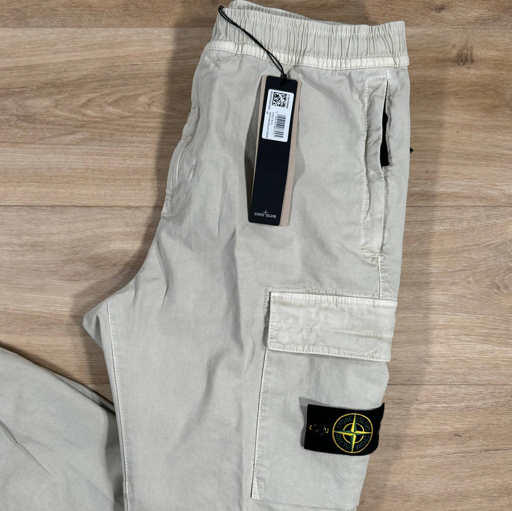 Stone Island Stretch Cargo Pants in Plaster Ironleague
