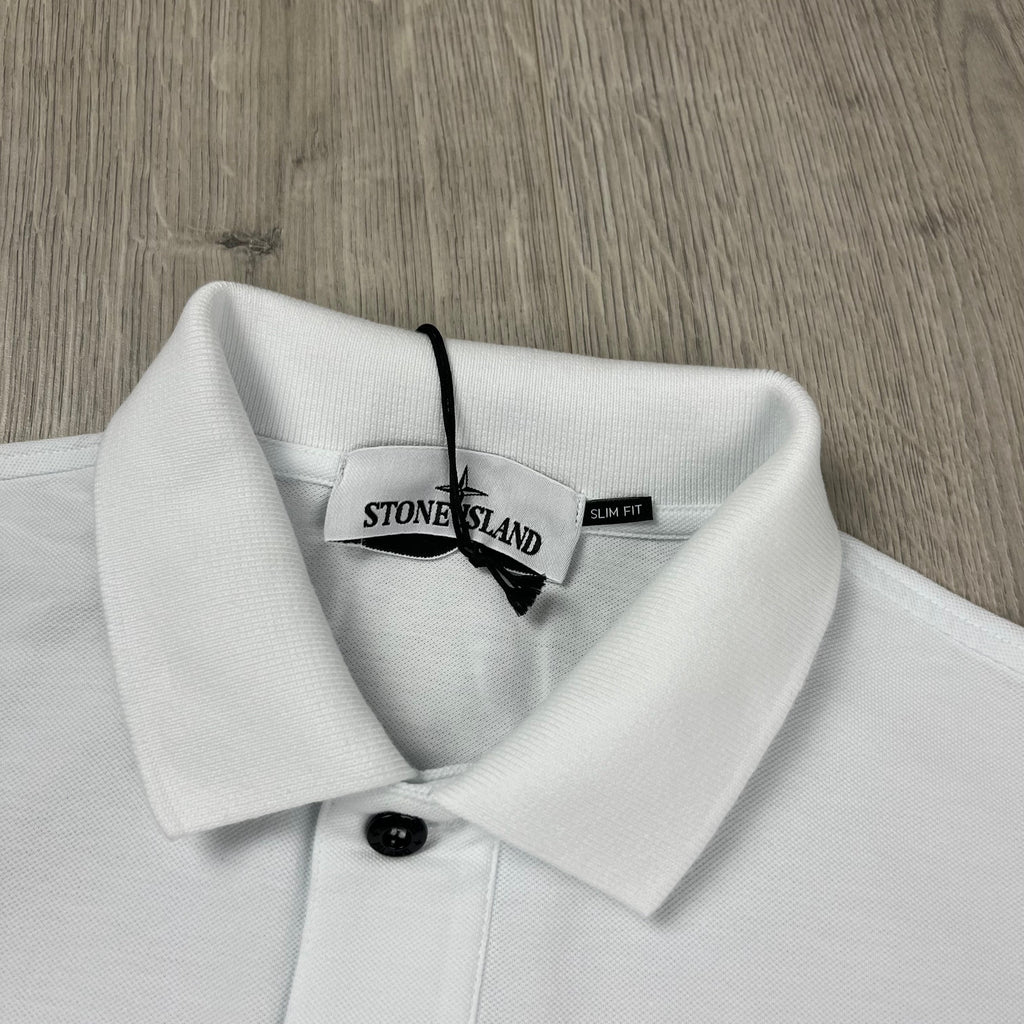Stone Island Patch Polo Shirt - White Ironleague