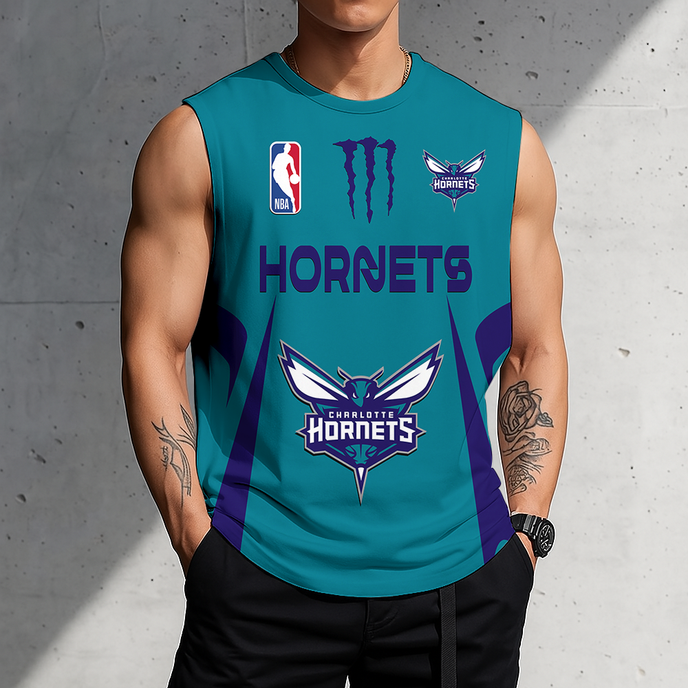 FINAL SALE - NEW CUSTOMIZED NBA27 CHO CHARLOTTE HORNETS MEN'S GYM SHIRT