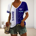 FINAL SALE - NEW CUSTOMIZED NBA27 CHO CHARLOTTE HORNETS V-NECK FEMALE SHIRT