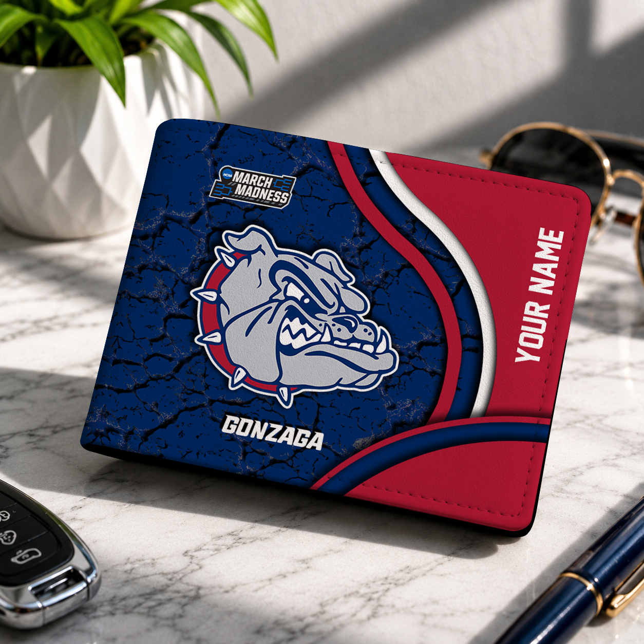 FINAL CLEARANCE NCAA MAM27 GOB GONZAGA BULLDOGS LEATHER WALLET