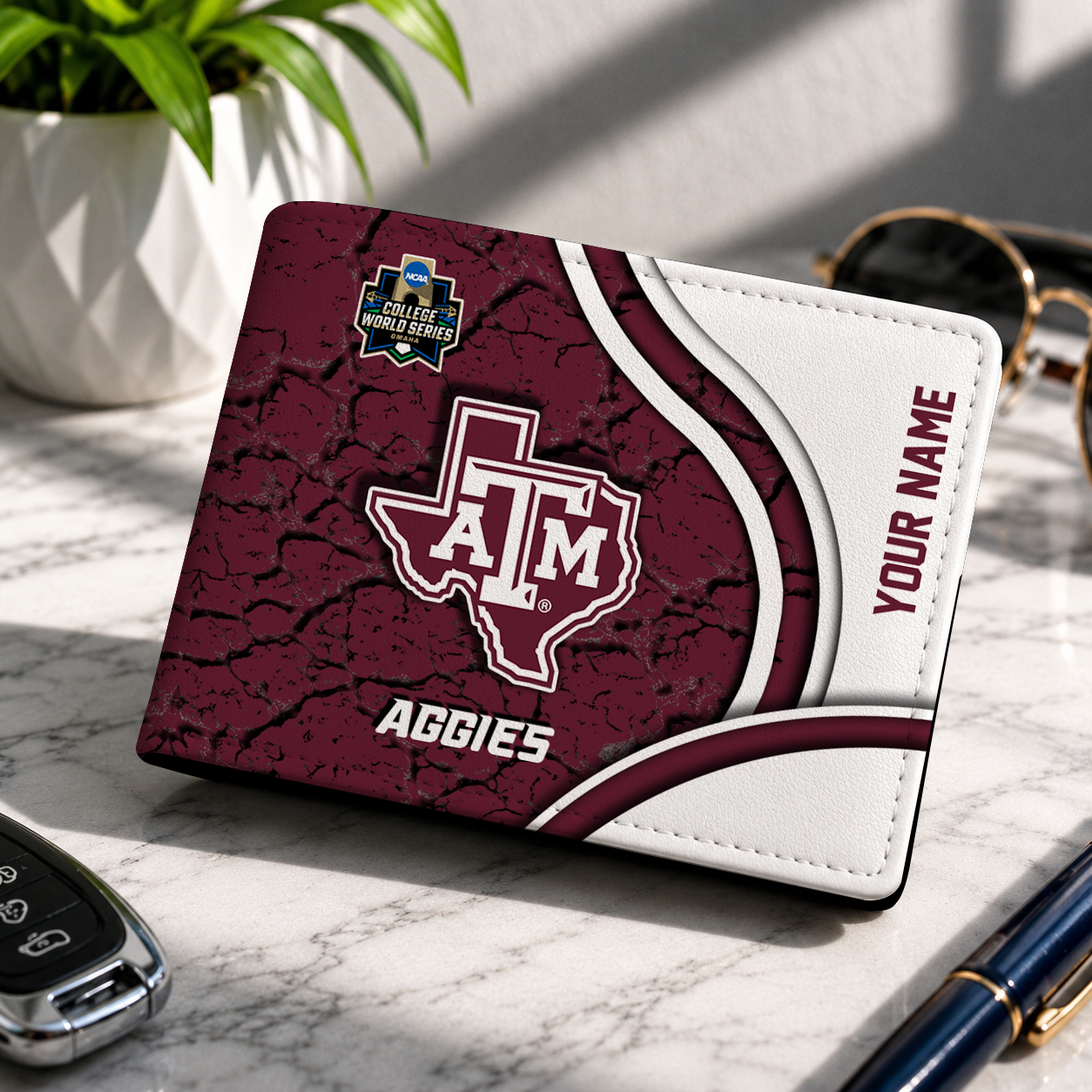 VIRAL EDITION NCAA CWS27 TAA TEXAS A&M AGGIES LEATHER WALLET
