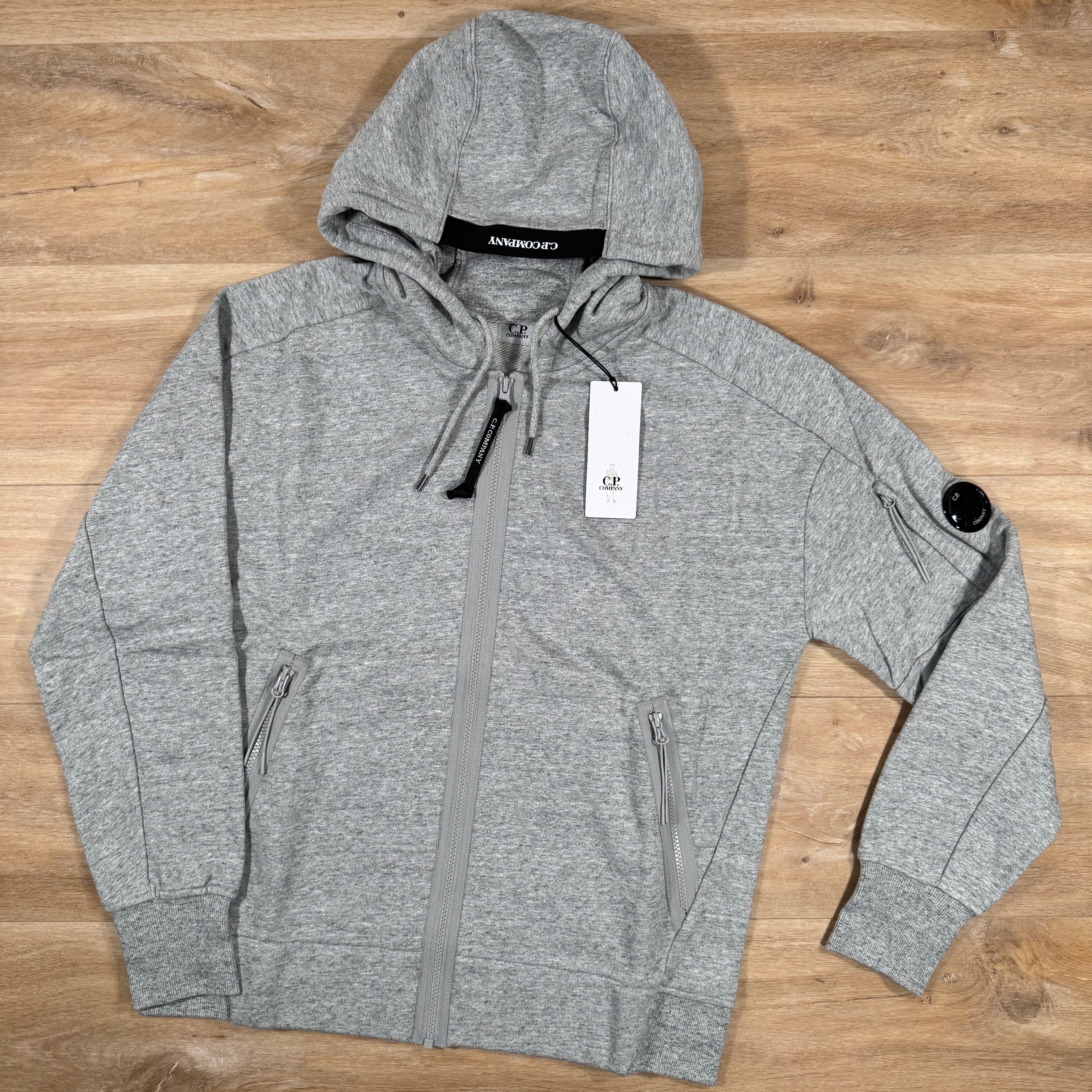 CP Company Diagonal Raised Zipped Lens Hoodie in Grey Ironleague