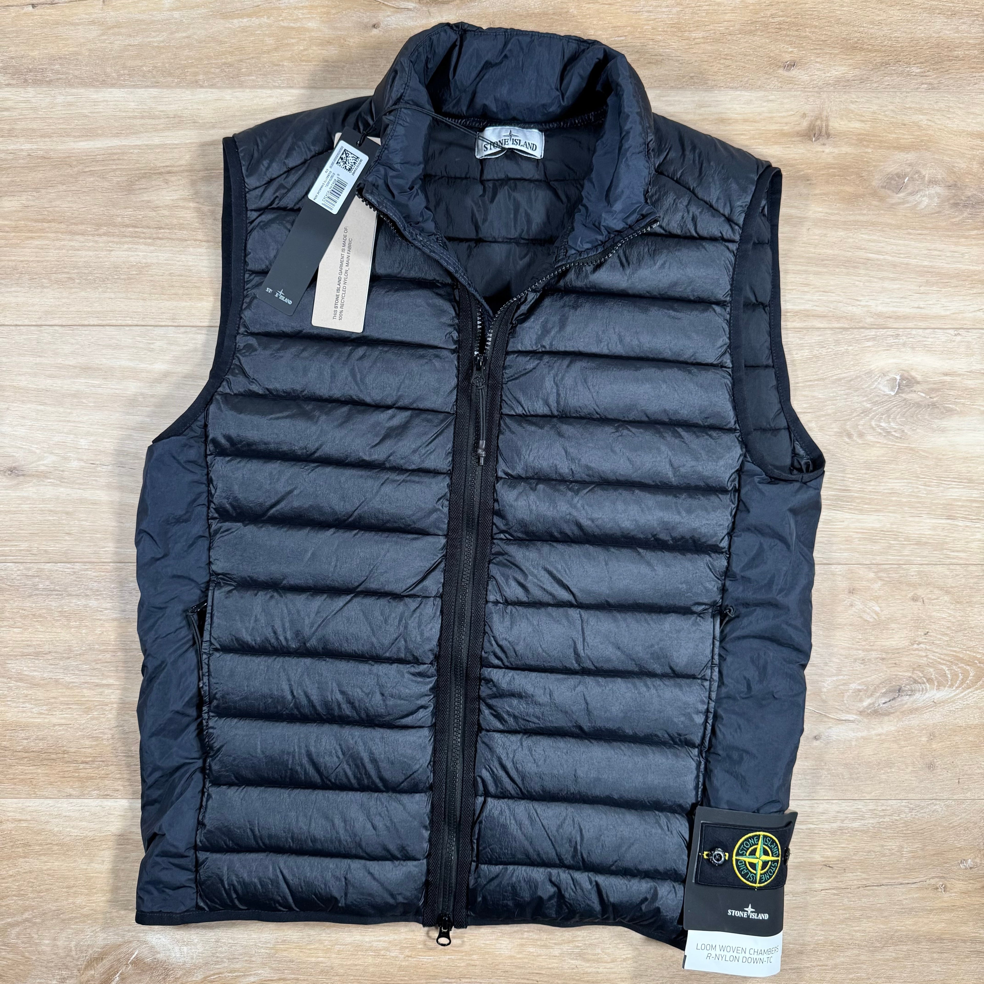Stone Island Nylon Down-TC Vest in Navy Ironleague