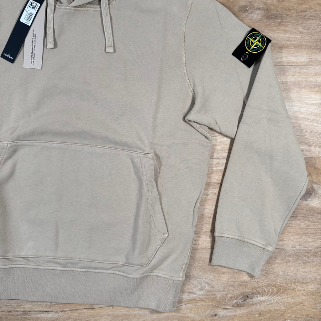 Stone Island Organic Cotton Fleece Pullover Hoodie in Desert Ironleague
