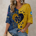 LIMITED DROP NCAA FBS28 NFI ND FIGHTING IRISH WOMEN'S HEART V-NECK LONG SLEEVE SHIRT