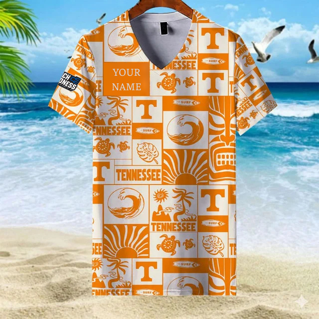 LIMITED EDITION - NEW CUSTOMIZED NCAA MAM28 TNV TN VOLUNTEERS V-NECK FEMALE SHIRT