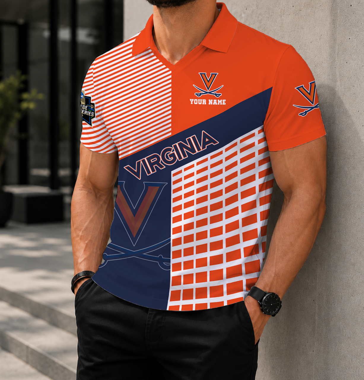 LIMITED EDITION - NEW CUSTOMIZED NCAA CWS28 VIC VIRGINIA CAVALIERS POLO SHIRT