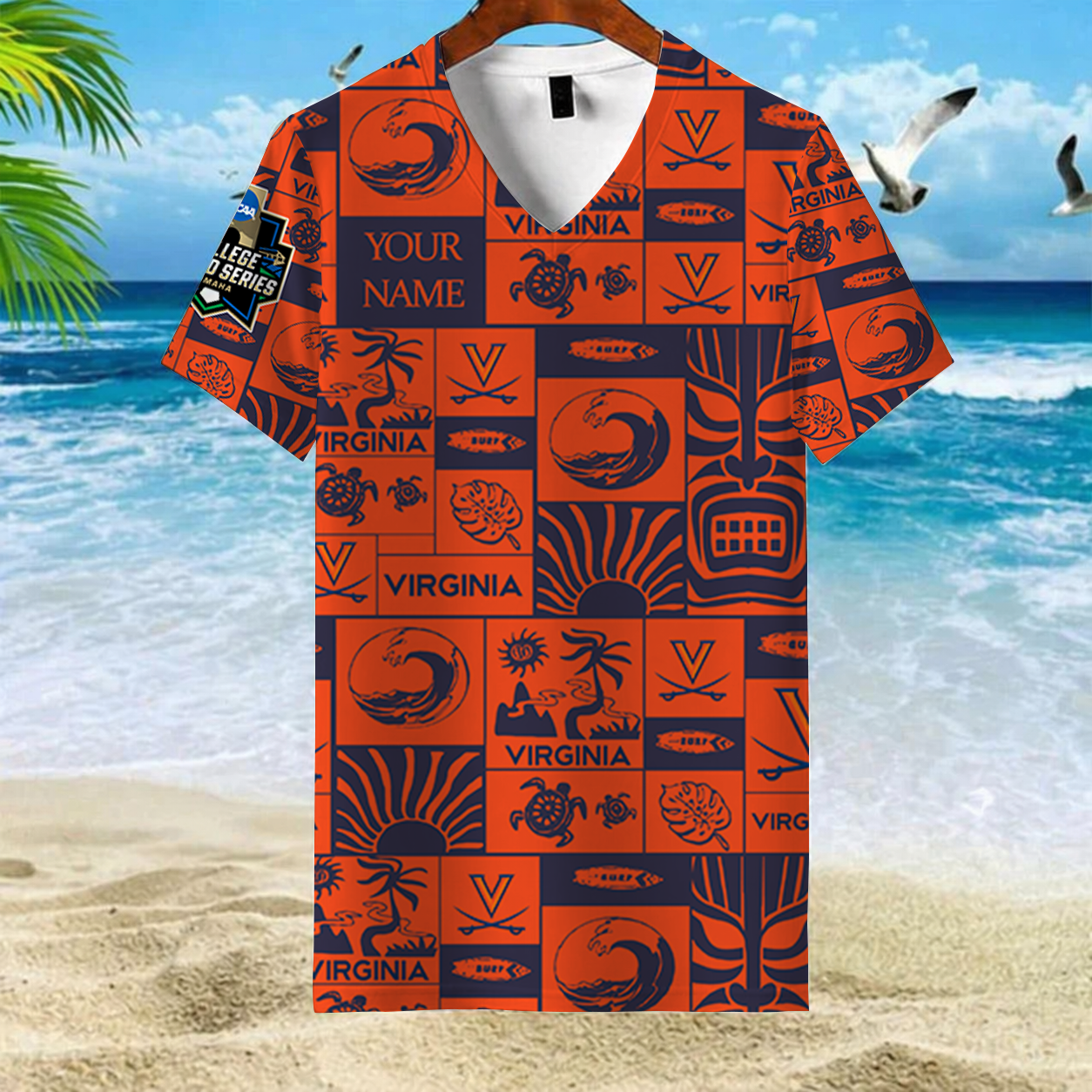 LIMITED EDITION - NEW CUSTOMIZED NCAA CWS28 VIC VI CAVALIERS V-NECK FEMALE SHIRT