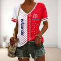 FINAL SALE - NEW CUSTOMIZED NBA28 WWI WASHINGTON WIZARDS V-NECK FEMALE SHIRT