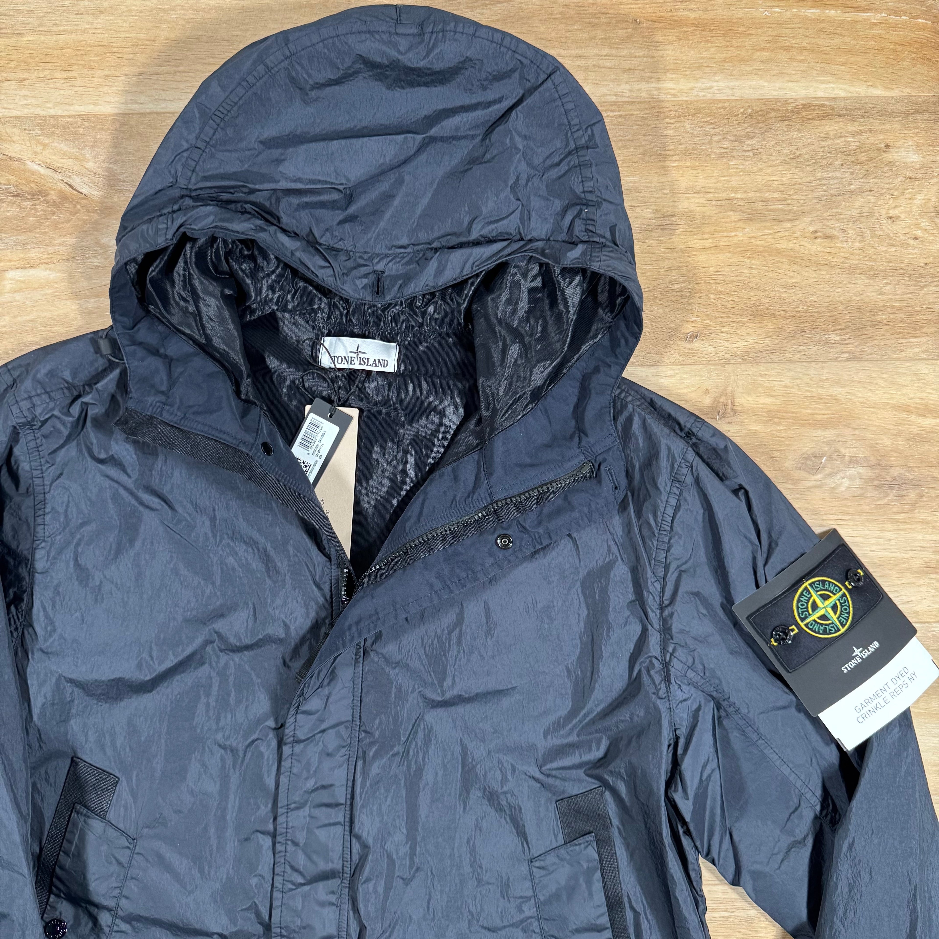 Stone Island Crinkle Reps R-NY Jacket in Navy Ironleague