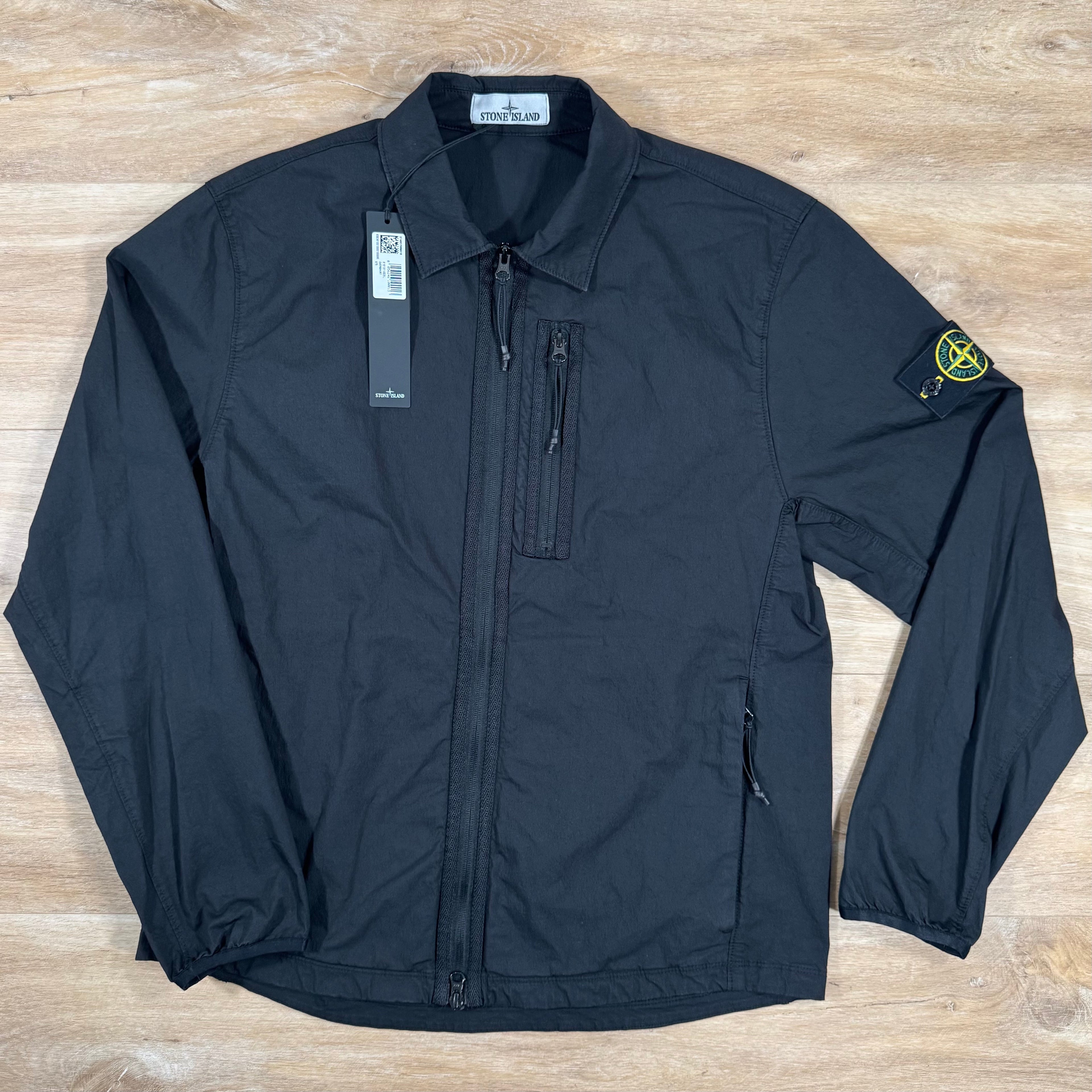 Stone Island Nylon Twill Overshirt in Black Ironleague