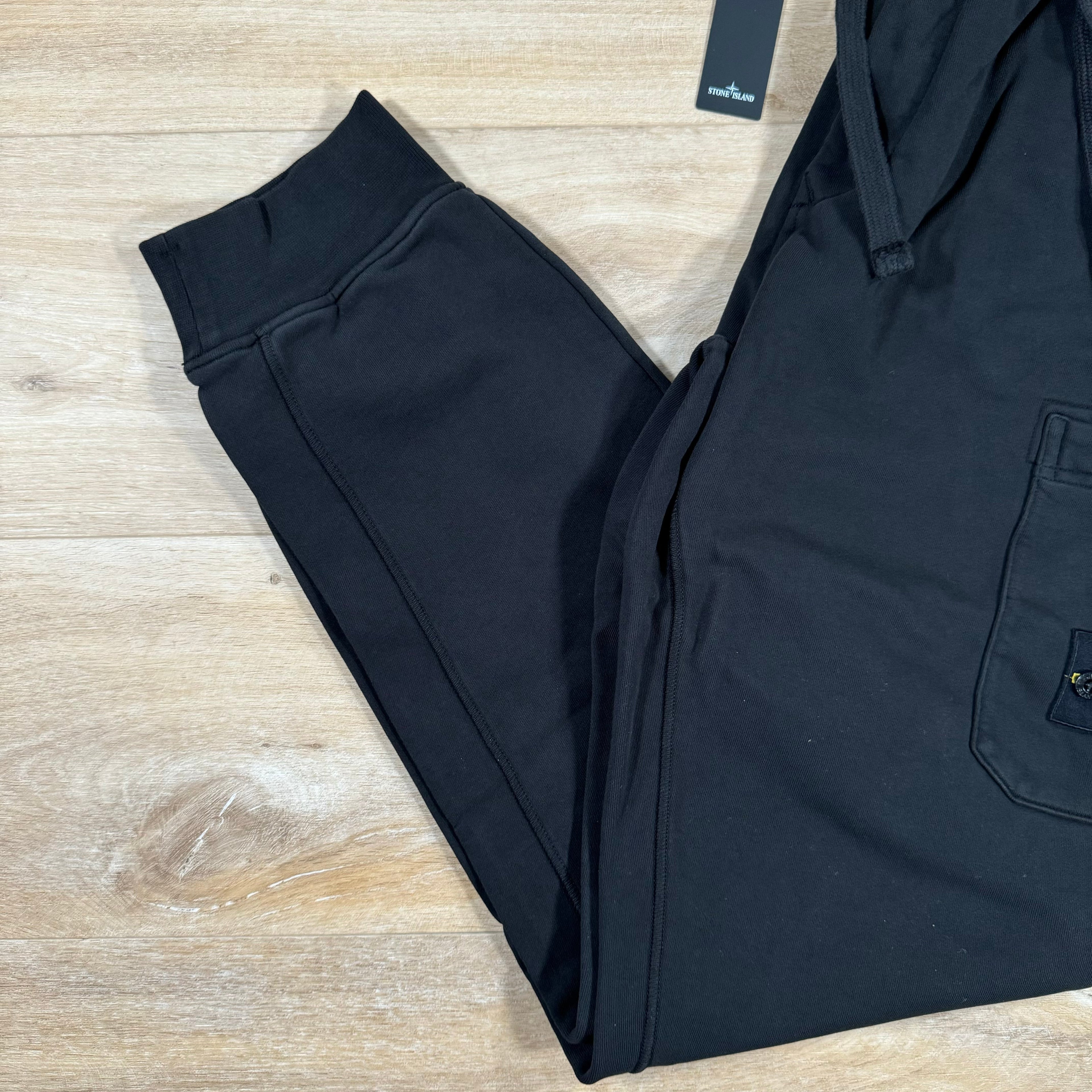 Stone Island Slim Fit Sweatpants in Black Ironleague