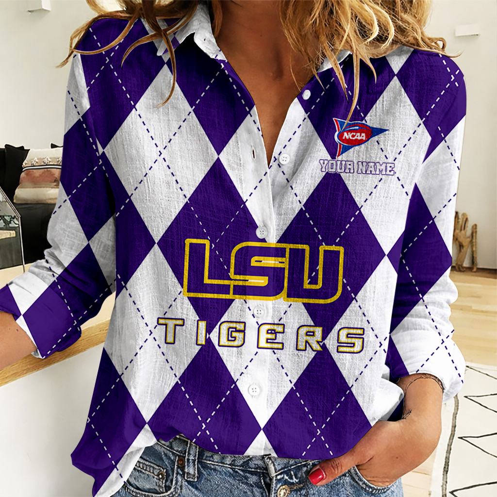 LIMITED DROP NCAA FBS29 LST LSU TIGERS WOMEN CASUAL SHIRT FOR FAN