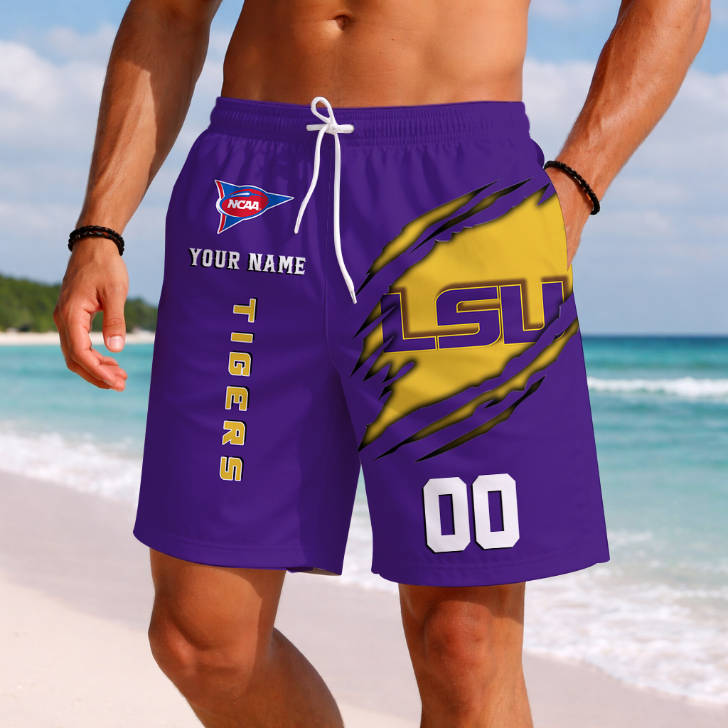 LIMITED DROP NCAA FBS29 LST LSU TIGERS SHORT PANTS