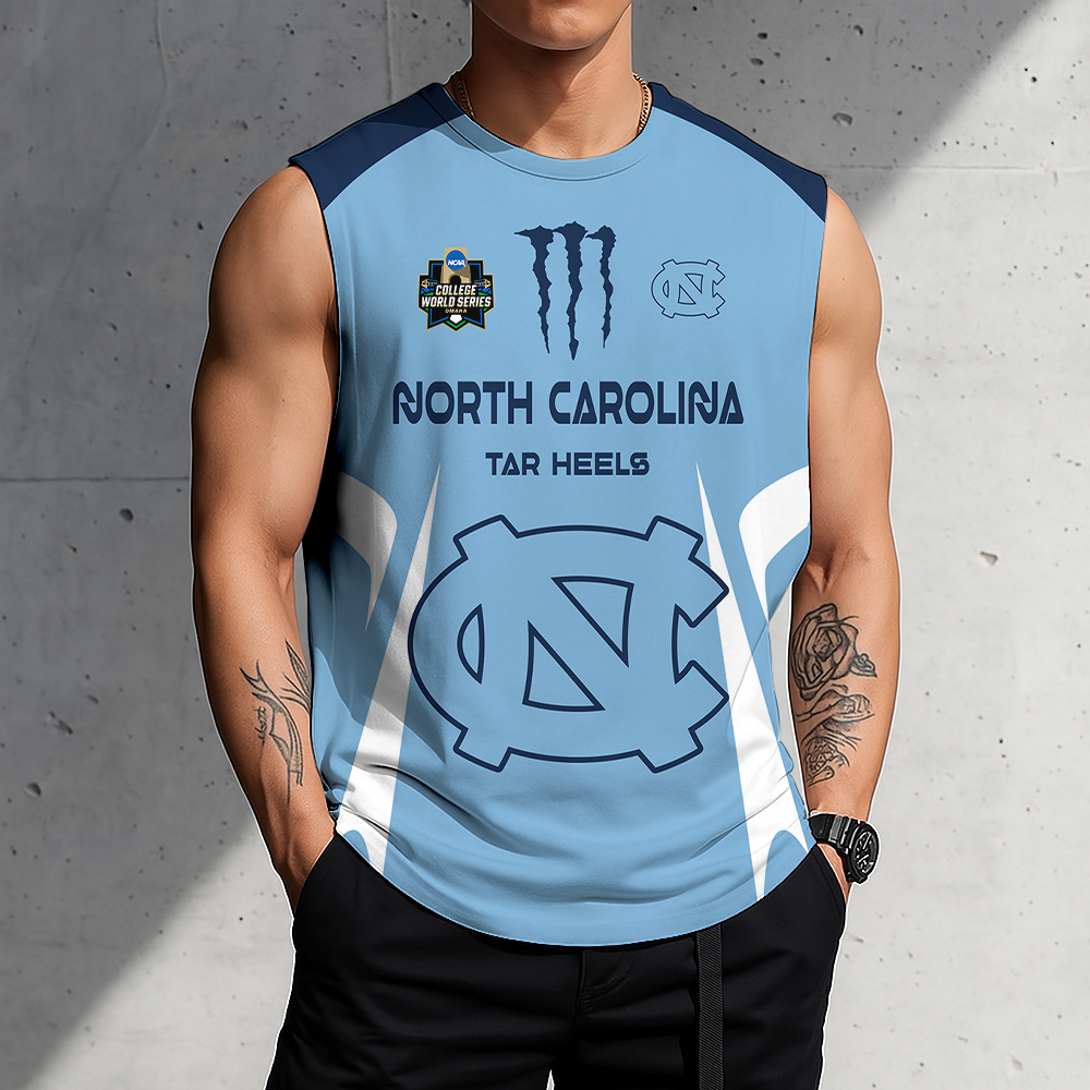 3D PRINT TEE NCAA CWS29 NTH NC TAR HEELS MEN'S GYM SHIRT