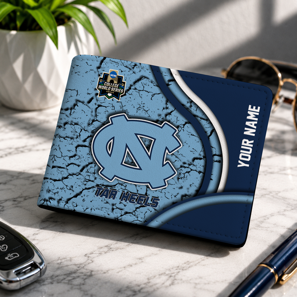 VIRAL EDITION NCAA CWS29 NTH NORTH CAROLINA TAR HEELS LEATHER WALLET
