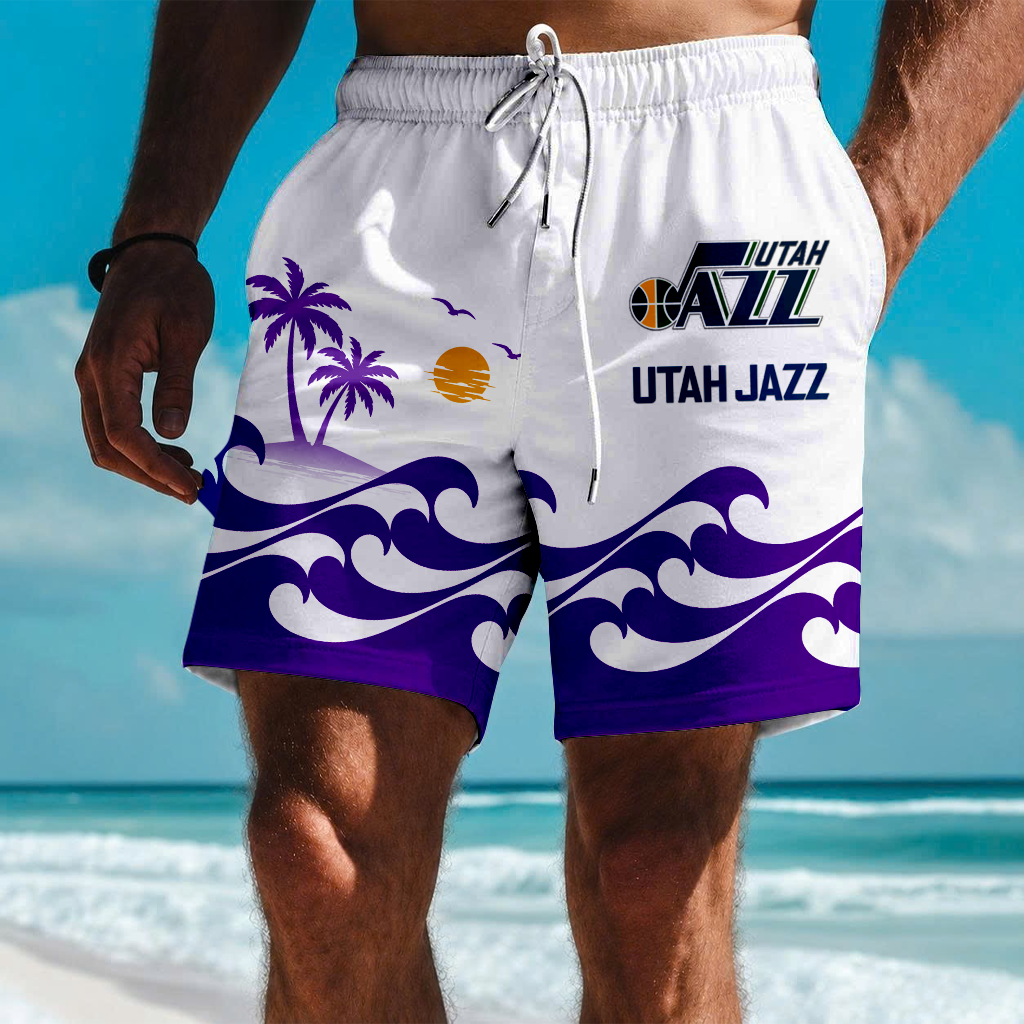 FINAL SALE - NEW CUSTOMIZED NBA29 UJZ UTAH JAZZ SHORT PANTS