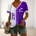FINAL SALE - NEW CUSTOMIZED NBA29 UJZ UTAH JAZZ V-NECK FEMALE SHIRT