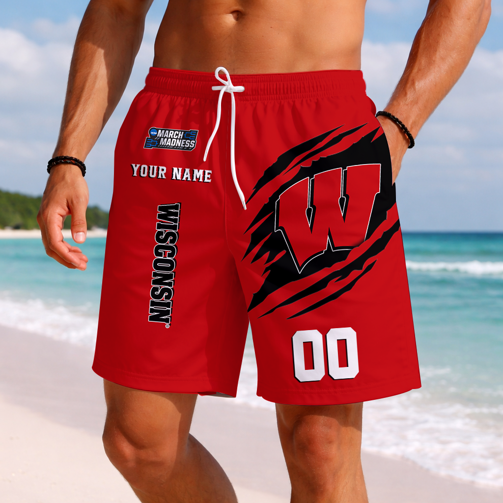LIMITED DROP  NCAA MAM29 WSB WS BADGERS SHORT PANTS