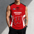 3D PRINT TEE NCAA MAM29 WSB WS BADGERS MEN'S GYM SHIRT