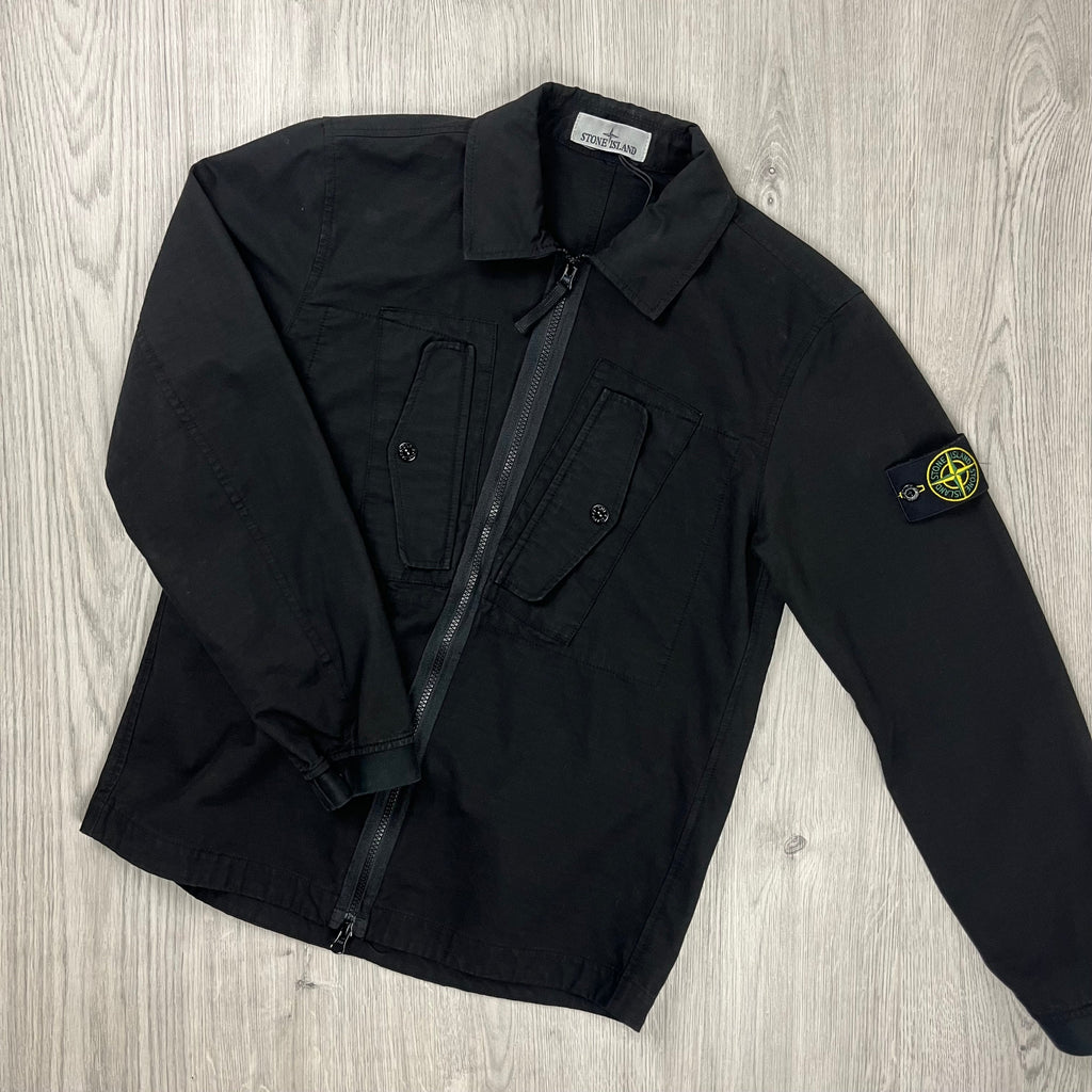 Stone Island Zip Overshirt - Black Ironleague