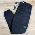 Stone Island Supima Twill Stretch-TC Cargo Pants in Black Ironleague