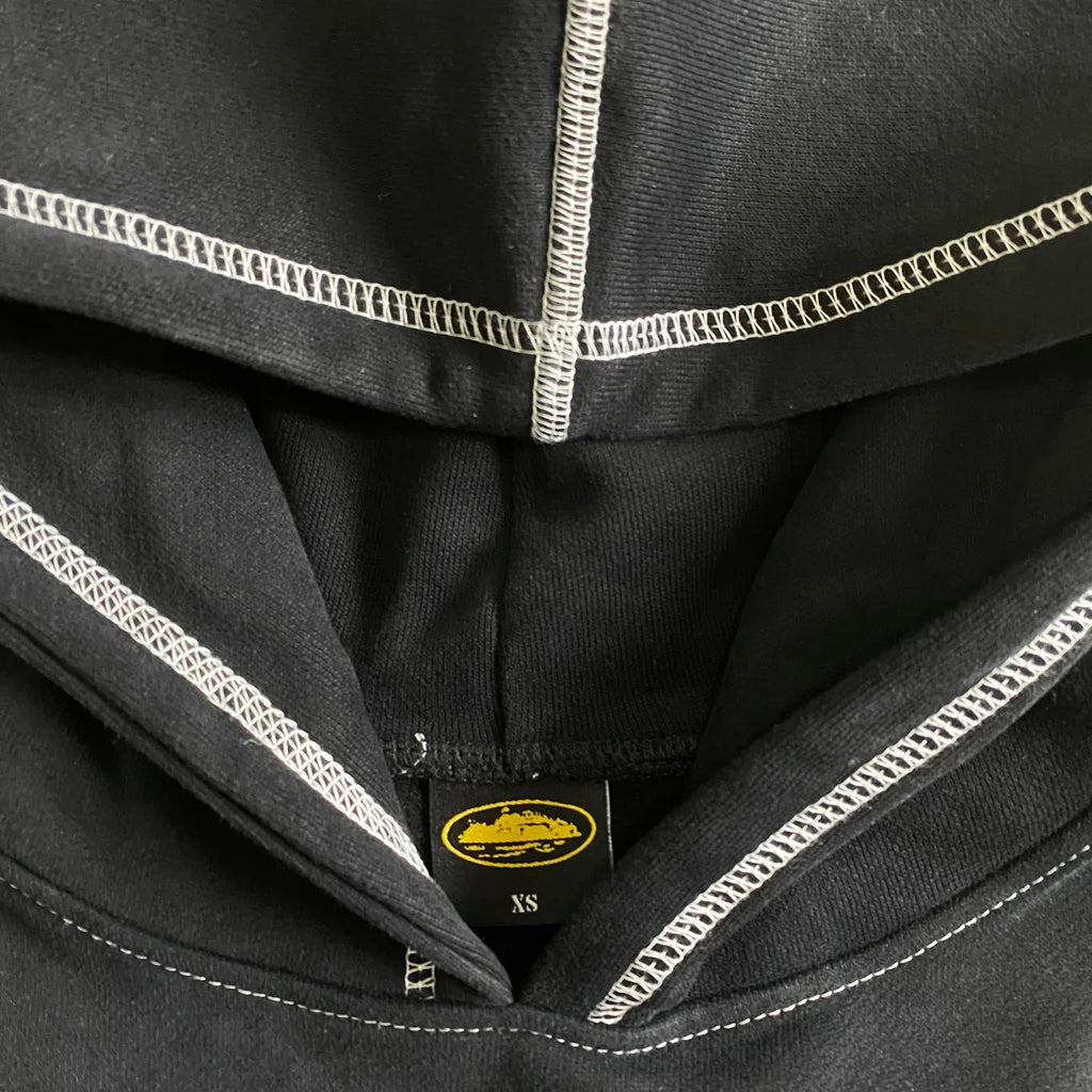 Corteiz Alcatraz Hoodie - Black/White Ironleague