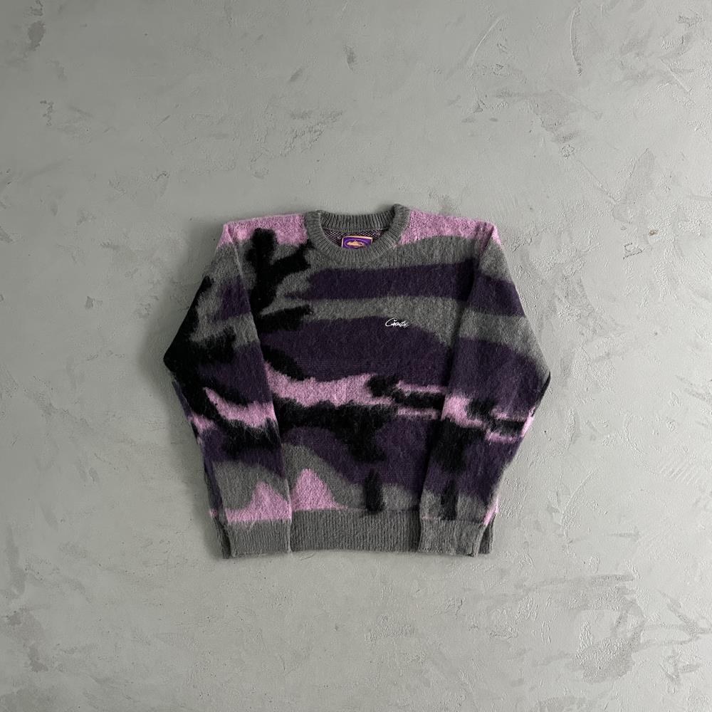 Corteiz More Hair Knit Sweater - Purple Camo Ironleague