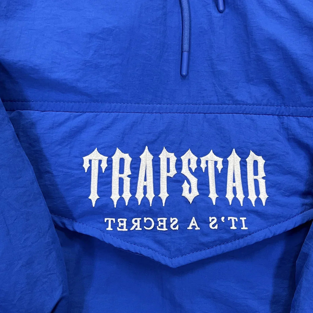 Trapstar 1/4 Zip Pullover Jacket - Blue Ironleague