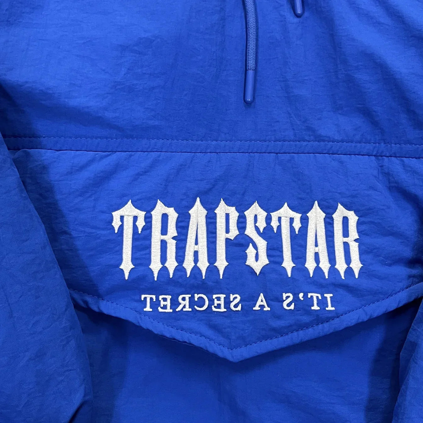 Trapstar 1/4 Zip Pullover Jacket - Blue Ironleague