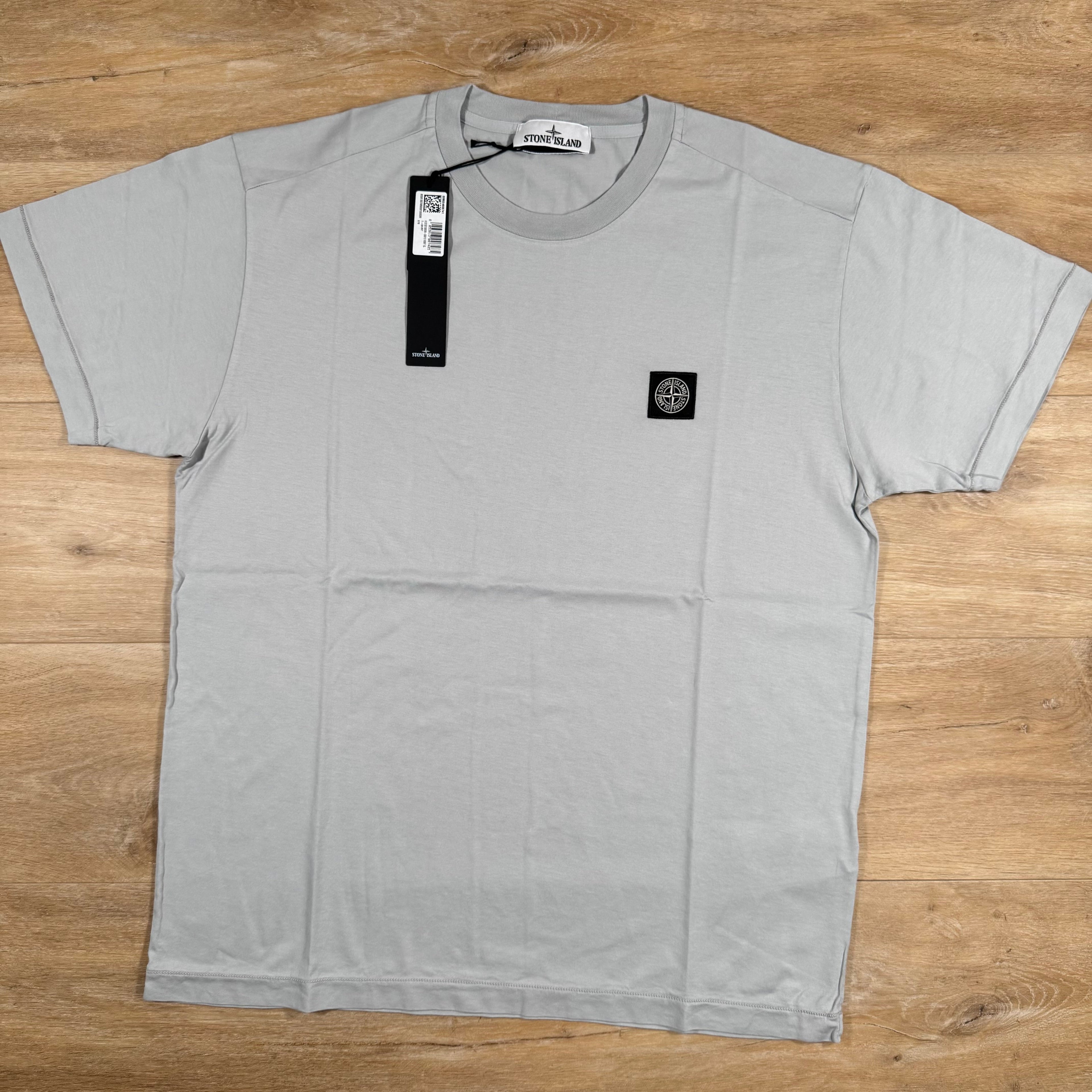 Stone Island Patch Logo T-Shirt in Pearl Grey Ironleague