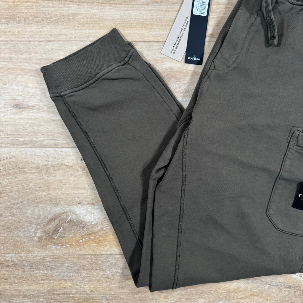 Stone Island Slim Fit Sweatpants in Military Green Ironleague