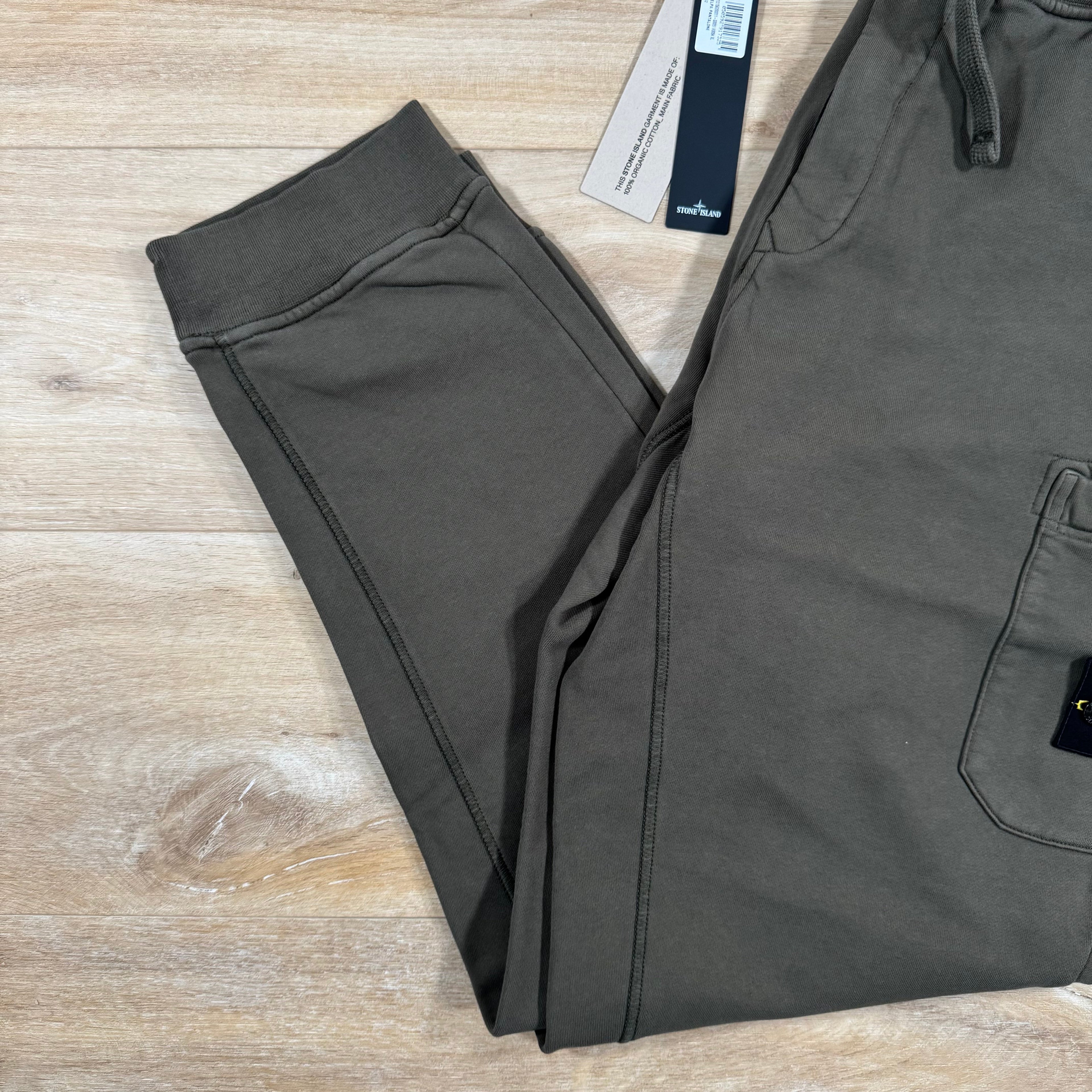 Stone Island Slim Fit Sweatpants in Military Green Ironleague