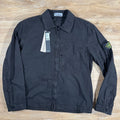 Stone Island Brushed Canvas Old Treatment Overshirt in Black Ironleague